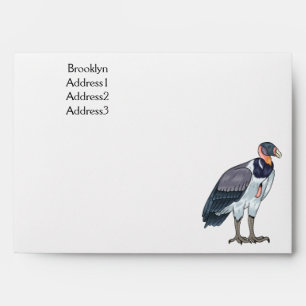 King vulture bird cartoon illustration  envelope