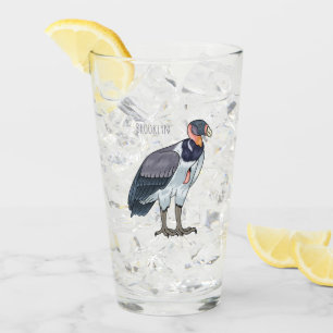 King vulture bird cartoon illustration glass