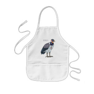 King vulture bird cartoon illustration kids apron