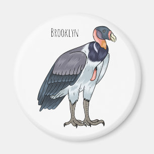 King vulture bird cartoon illustration  magnet