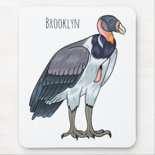 King vulture bird cartoon illustration mouse pad