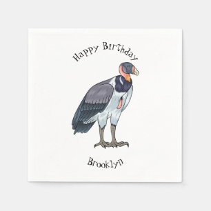 King vulture bird cartoon illustration napkin