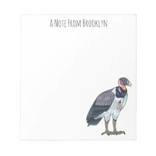 King vulture bird cartoon illustration notepad