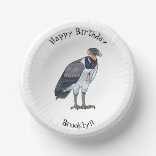 King vulture bird cartoon illustration  paper plate