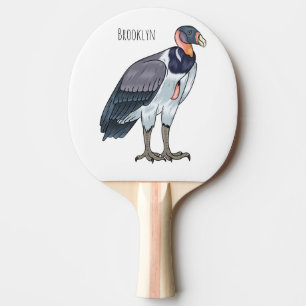 King vulture bird cartoon illustration ping pong paddle