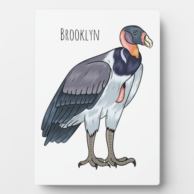 King vulture bird cartoon illustration  plaque (Front)