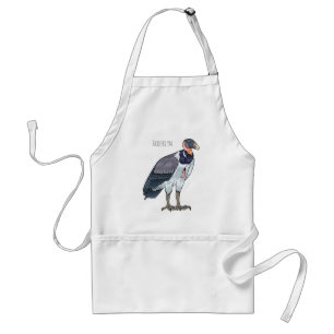 King vulture bird cartoon illustration  standard apron