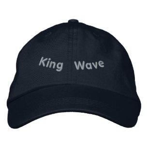 KING Wave Ocean Surge Inspired Elegant-Hat Navy Embroidered Hat