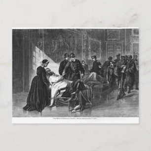 King Wilhelm I visiting the hospital Postcard
