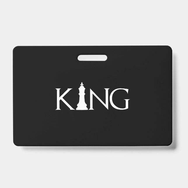 king with chess king piece ID badge (Front)