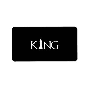 king with chess king piece label