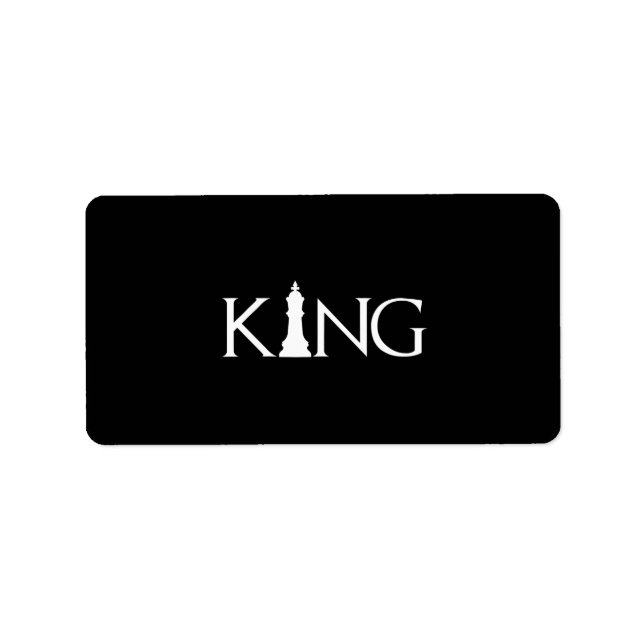 king with chess king piece label (Front)