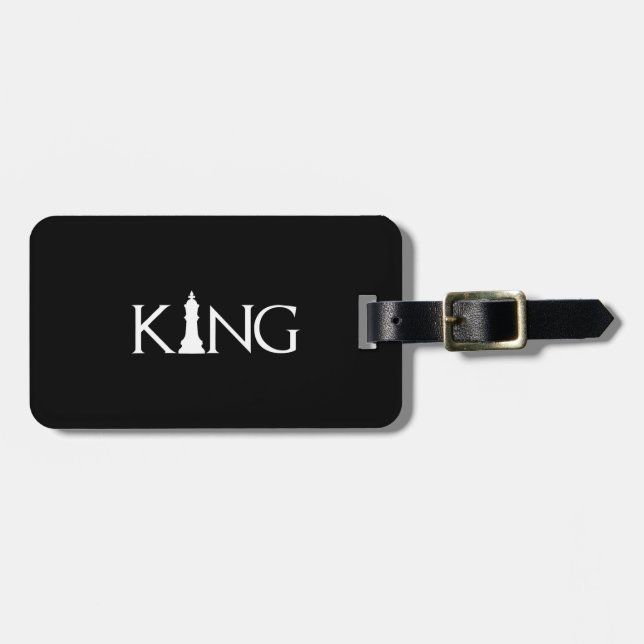 king with chess king piece luggage tag (Front Horizontal)