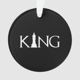 king with chess king piece ornament