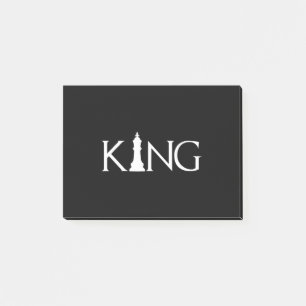 king with chess king piece post-it notes