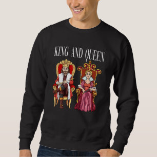 King with Queen with Crown on the Throne Sweatshirt