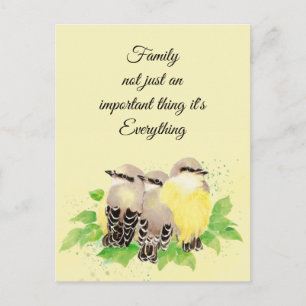 Kingbird Bird Inspirational Family Quote Art Postcard
