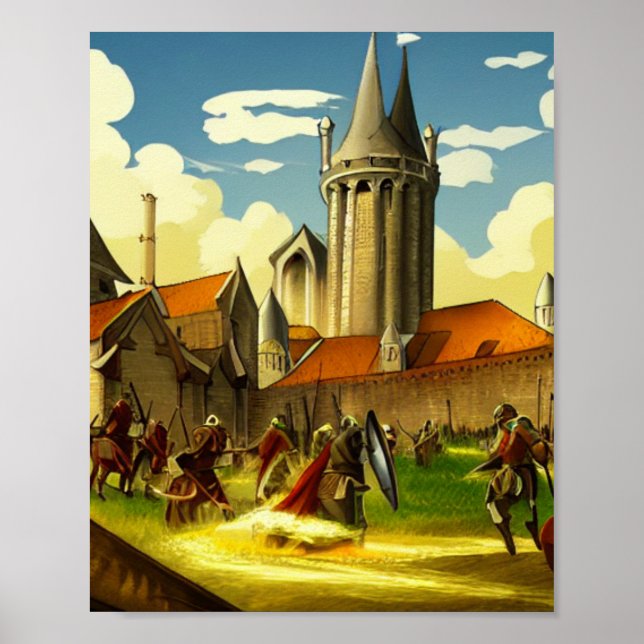 Kingdom Barracks Fantasy Digital Art Poster  (Front)