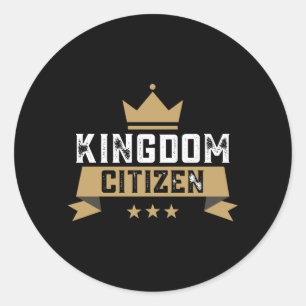 Kingdom Citizen Jesus Crowned King Heaven Classic Round Sticker