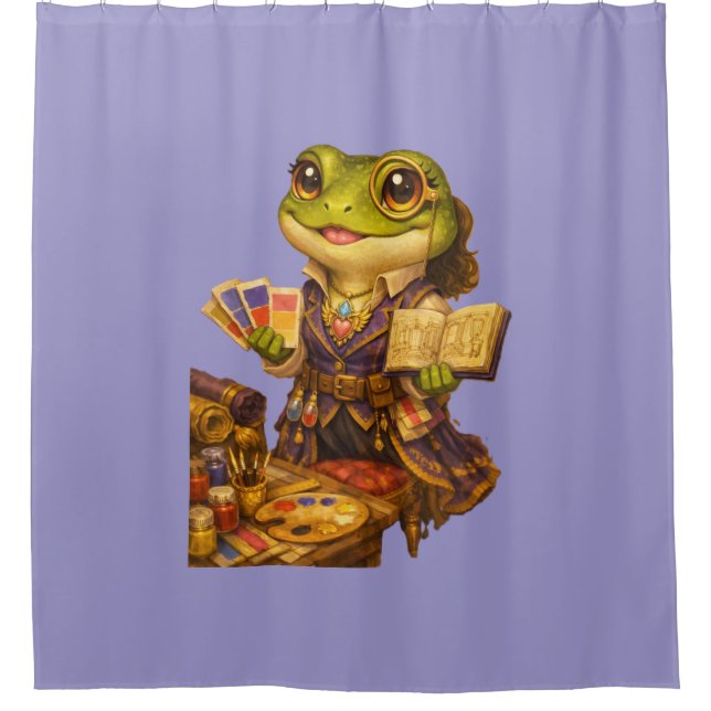 Kingdom Designer Frog Character Shower Curtain (Front)