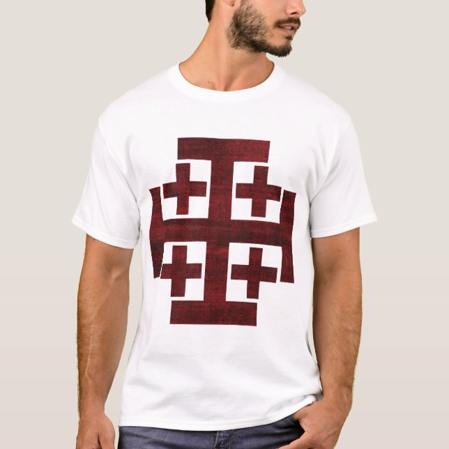 Kingdom of Jerusalem - Red and Black T-Shirt (Front)