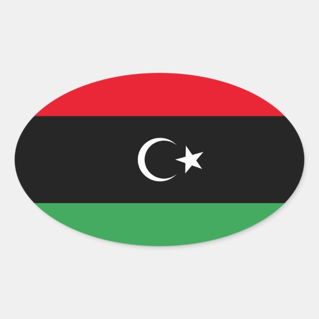Kingdom of Libya Flag (1951-1969) Oval Sticker (Front)