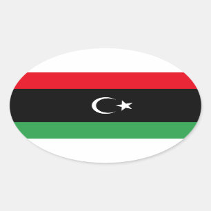 Kingdom of Libya Flag (1951-1969) Oval Sticker