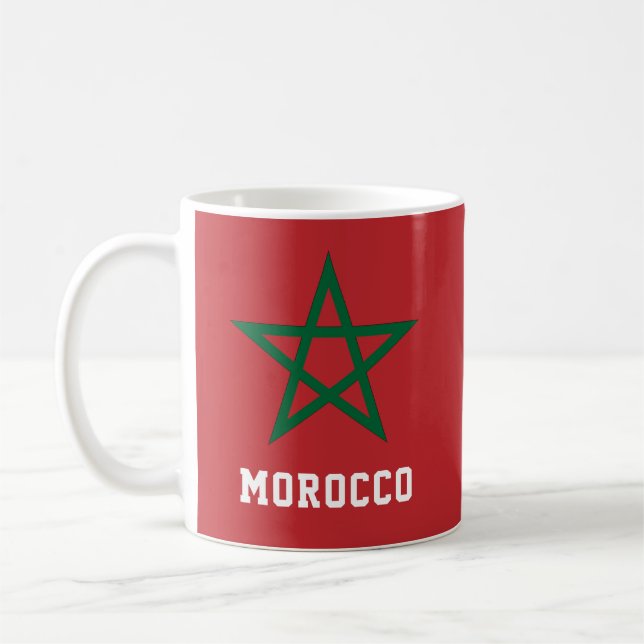 Kingdom Of Morocco Flag Red Green Star Moroccan Coffee Mug (Left)