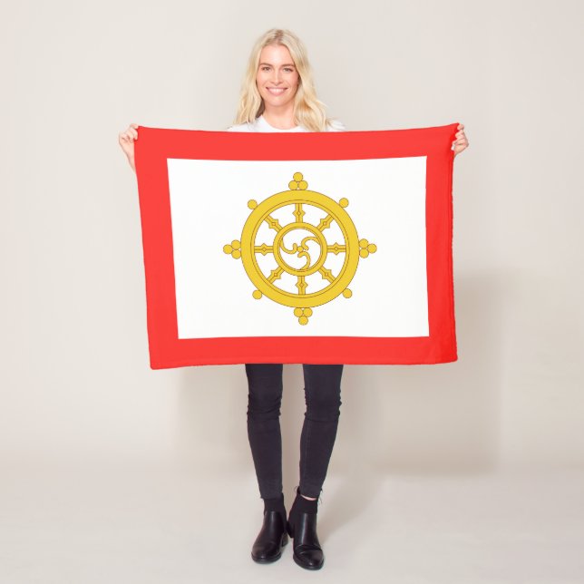 Kingdom of Sikkim Flag Fleece Blanket (In Situ)
