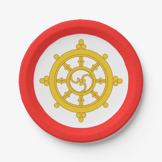 Kingdom of Sikkim Flag Paper Plate (Front)