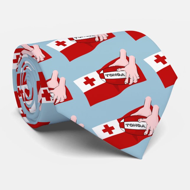 Kingdom of Tonga Tongan Rugby Flag Tie (Rolled)