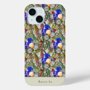 Kingfisher and Native Australian Flowers iPhone 15 Case