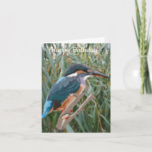 Kingfisher and Willow editable Birthday Card