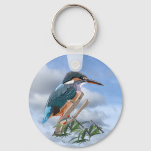 Kingfisher and Willow  Key Ring