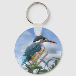 Kingfisher and Willow Keychain
