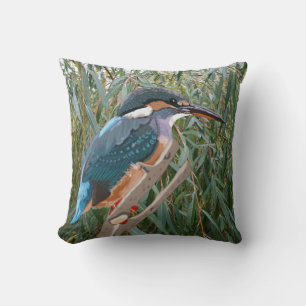 Kingfisher and Willow Left side Cushion