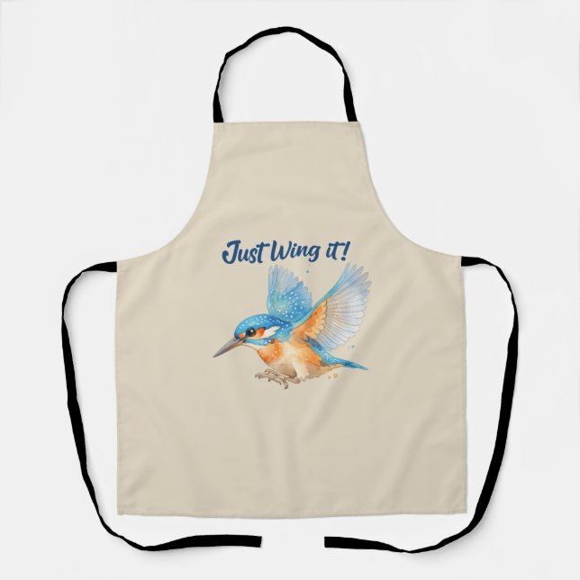 Kingfisher Apron – Just Wing It! Kitchen Apron (Front)