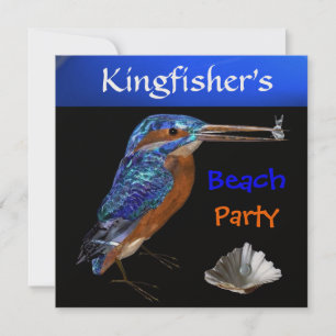 KINGFISHER BEACH PARTY, Champagne metallic,black Invitation