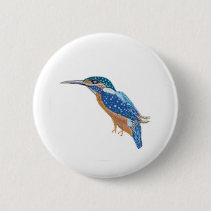 KingFisher Bird 6 Cm Round Badge