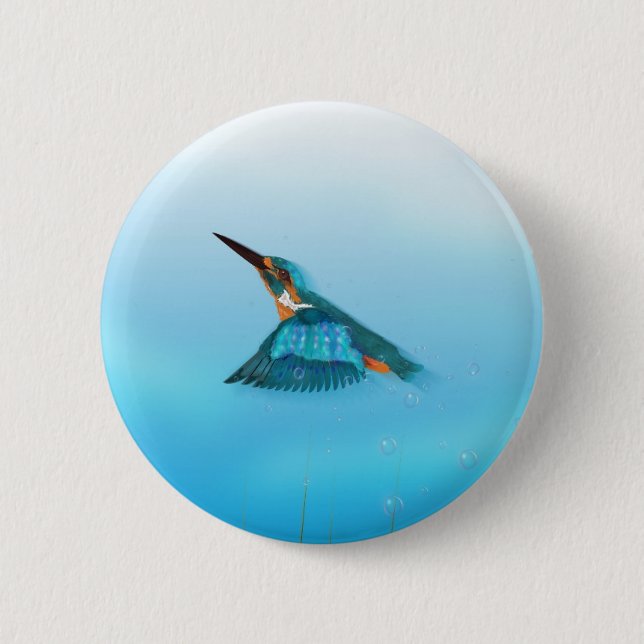 Kingfisher Bird 6 Cm Round Badge (Front)