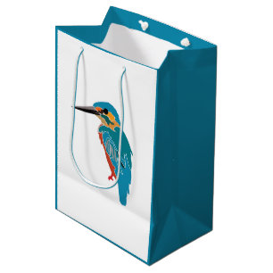 Kingfisher Bird Art Medium Gift Bag