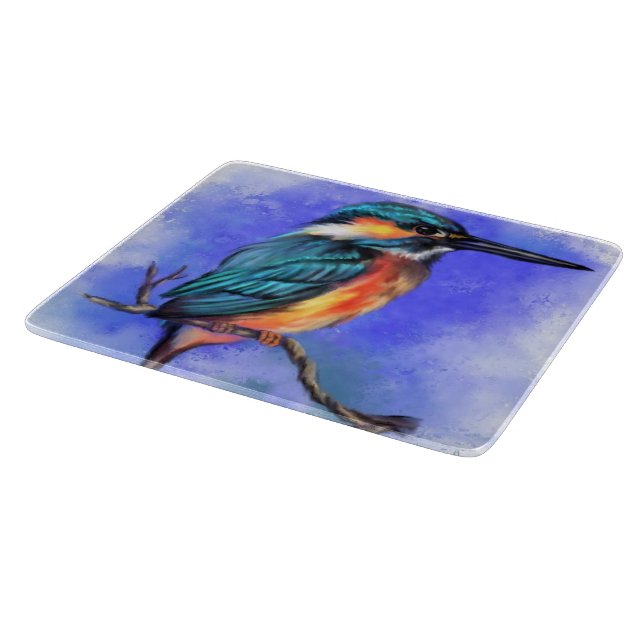 Kingfisher Bird Cutting Board (Corner)