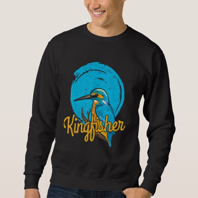Kingfisher Bird Design Bird Sweatshirt (Front)