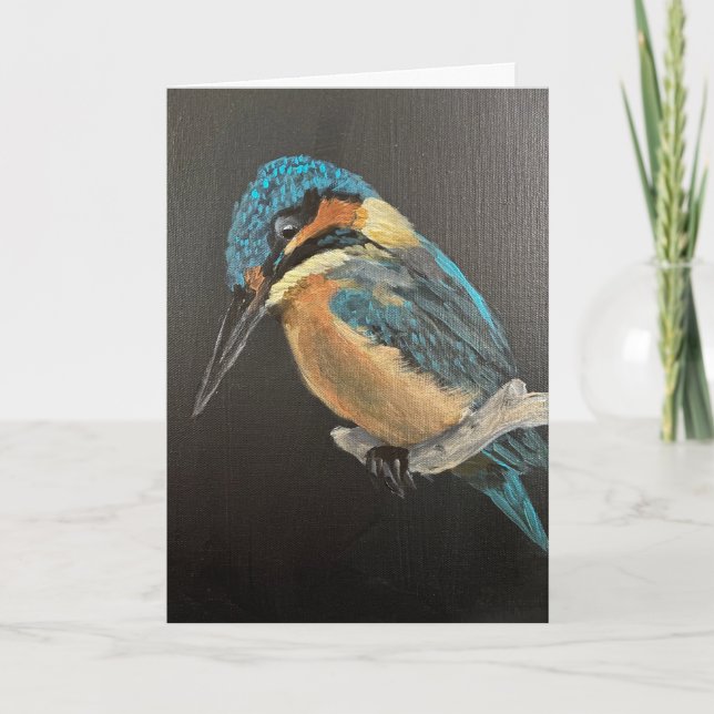 Kingfisher Bird Fine Art Greeting Card (Front)