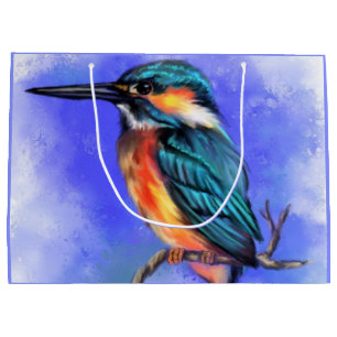 Kingfisher Bird Gift Bag - Painting