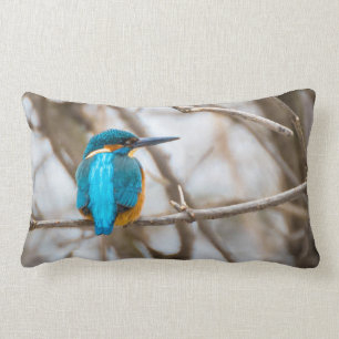 Kingfisher bird indoor or outdoor pillow