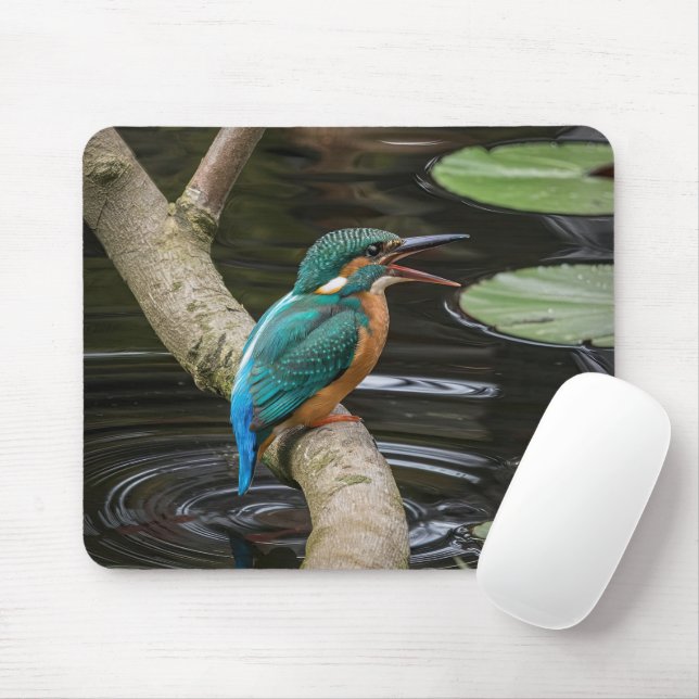 Kingfisher Bird Mouse Pad (With Mouse)