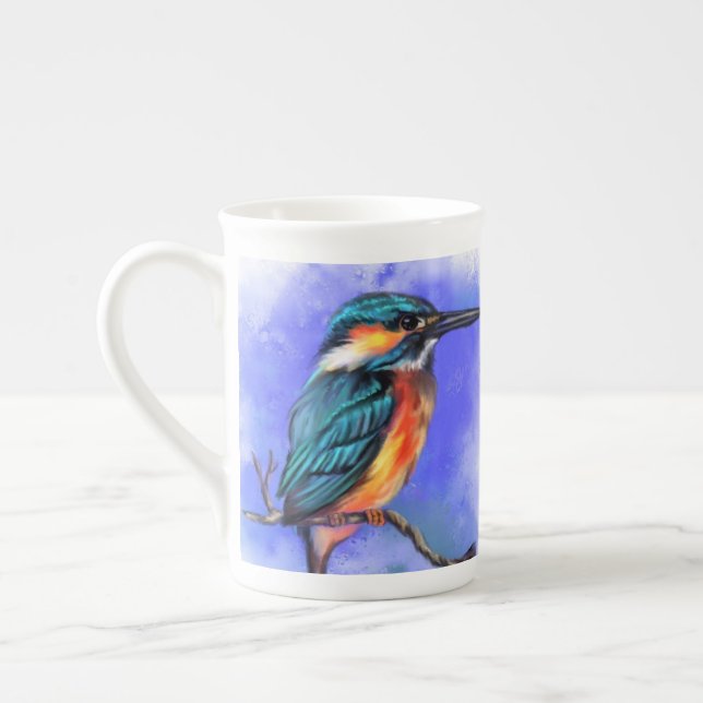 Kingfisher Bird Mug Paianting (Left)