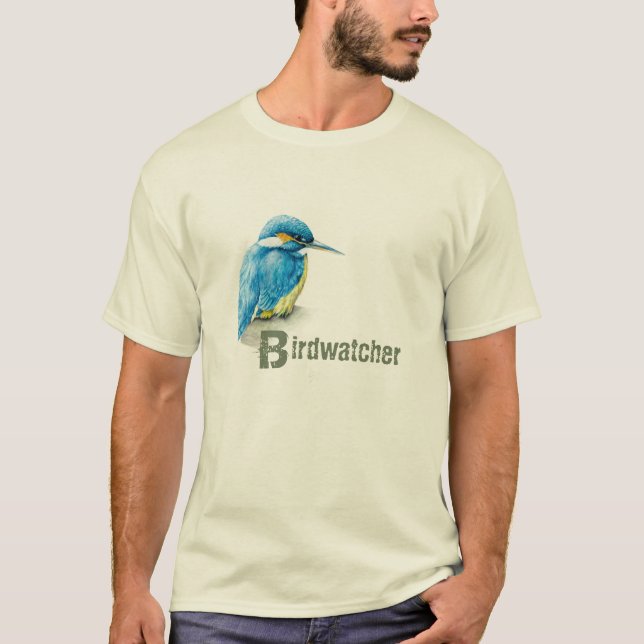 Kingfisher Birdwatcher t-shirt (Front)