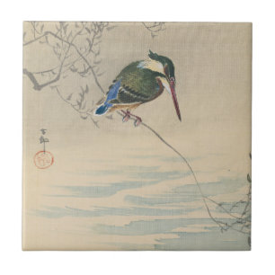 Kingfisher by Ohara Koson Ceramic Tile